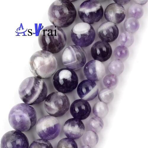 Natural Stone Beads Purple Amethysts Crystal For Jewelry Making 6 8 10 12mm Round Loose Spacer Beads DIY Bracelet Necklace 15"