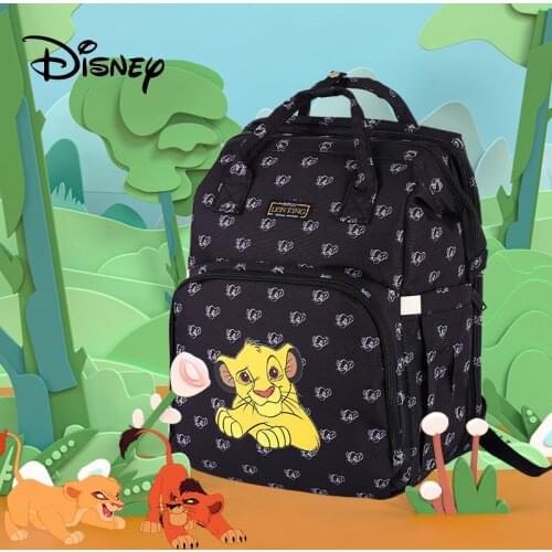 Disney New Backpack Baby Diaper Bags Backpack for Moms Baby Bag Dual Use Bed Bag Storage Bag Waterproof Travel Stroller Backpack