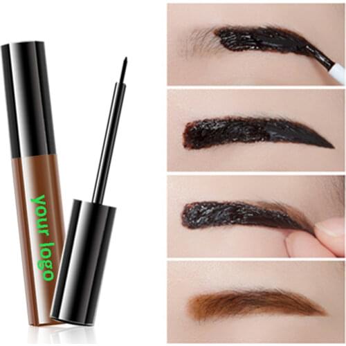 Custom Logo Eyebrow Tattoo Gel Black Brown Dyeing Brow Cream Tint Peel Off Waterproof Eye Brow Tattoo Dye Eyebrow Makeup