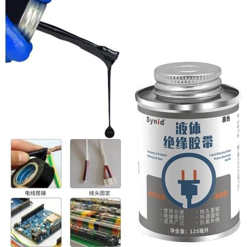 Liquid Insulation Electrical Tape Tube Waterproof Flame Retardant Anti-UV Fast Dry Tape Repair Sealing Tapes 30ml/125ml