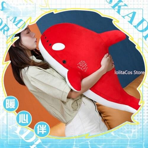 Game Arknights Skadi Orcinus Orca Cosplay Doll Short Plush Stuffed Sofa Cushion Throw Pillow Toy Cute Birthday Xmas Gift Prop