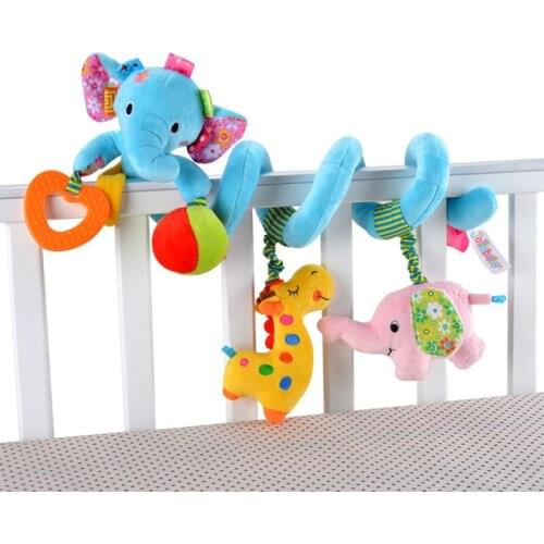Newborn Baby Toys 0-12 Months Stuffed Stroller Toys Animal Baby Crib Pram Bed Hanging Educational Infant Baby Rattle Toy Gifts
