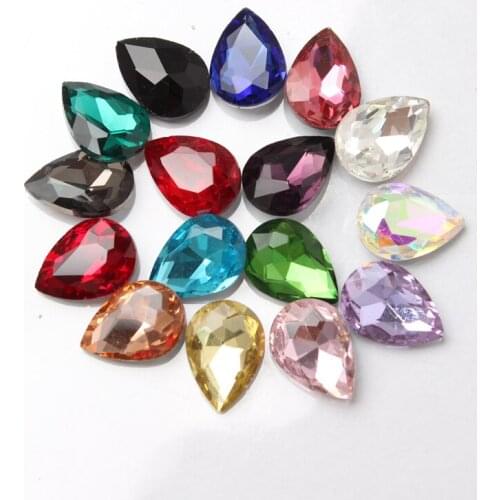 Water drop 100pcs Super shining Pointed bottom mix color Rhinestones DIY Watch and Wedding dress jewelry making free shiopping