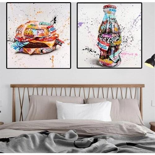 Graffiti Art Hamburg Drinks Canvas Painting on The Wall Art Posters Prints Wall Pictures for Living Room Home Wall Cuadros Decor