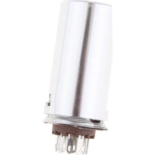 Small 9-Pin Bakelite Tube Socket With Aluminum Shield Cap with Built-in Spring