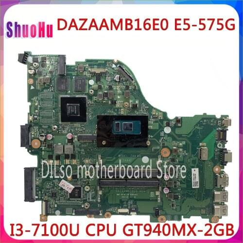 KEFU E5-575G Mainboard For Acer Aspire E5-575 E5-575G E5-574 F5-573 Motherboard I3-7100U CPU DAZAAMB16E0 Test Original 100% DDR3