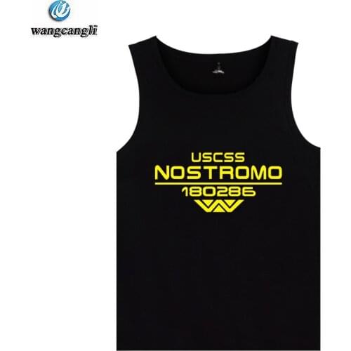 USCSS Nostromo Printed Tank Tops Summer Vest Alien WEYLAND CORP USCSS 180286 Cotton Tank Top Men Fitness Sleeveless Shirt XXXXL