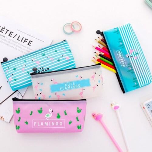 Kawaii Flamingo Pencil Cases Cute Cactus Pencil Bag Box Pen Case For Boys Girls Gift Korean Stationery Office School Supplies