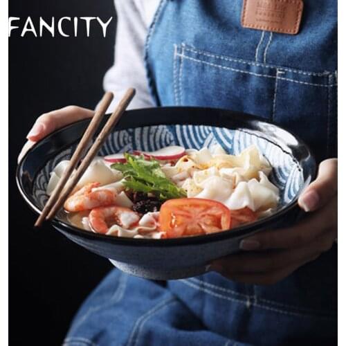 FANCITY Japanese style ramen bowl, large noodle bowl, household large hat bowl, noodle bowl, noodle bowl, large bowl of soup
