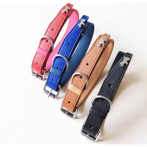 Soft PU Pet Dog Collar Adjustable Waterproof Collars For Small Medium Large Dogs Bulldog Cat Dog Leash Accessories Correa Perro