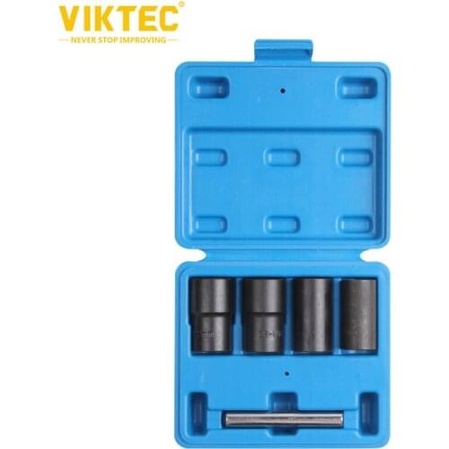 Viktec 5pc 1/2” Twist Socket Set 17/19/21/22mm Locking Wheel Lug Nut Bolt Stud Extractor