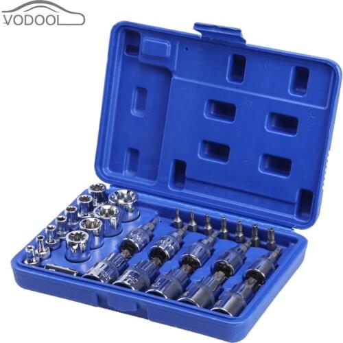 29Pcs/Box Torx Star Socket Screws Bit Set Male Female E & T Sockets Screwdriver Sleeve Auto Car Repair Tools Kit