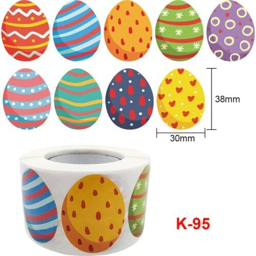 500pcs Happy Easter Stickers Cute Easter Rabbit Egg Self Adhesive Sticker Label For Easter Party Kids Gifts Bag Box Decor Tags