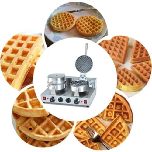 Stainless steel waffle maker 2000w double plate waffle making machine