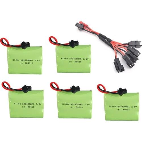 3.6V 2400mah Ni-MH Battery and 3.6v Charger For Rc toy Car Boat Tank Train Robot Gun AA 3.6v 700mah Rechargeable Battery Pack