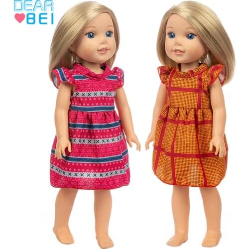 New Vintage Dress Fit For American Girl Doll 14 Inch Doll Clothes , Shoes are not included