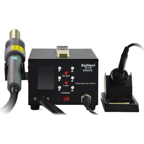 Kailiwei 850DS 2 In 1 Hot Air Gun Iron Soldering Station Digital BGA Rework Solder Station