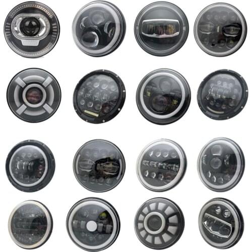 7" Inch H4 LED moto Headlight For H-arley D-avidsion Softail Slim Fat Boy 7inch Halo Angel Eye DRL Led Motorcycle Headlamp