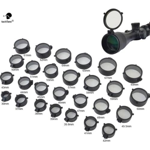 Rifle Scope Quick Flip Spring Up Open Lens Cover See Through Lucency Eye Protect Objective Cap for Rifle Scope 28 Sizes
