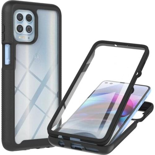 Crystal Case Front Screen 360 Protector Back Panel for Motorola Moto Edge S 5G 2021 Bumper Case Motorola Edge S Shockproof Capa