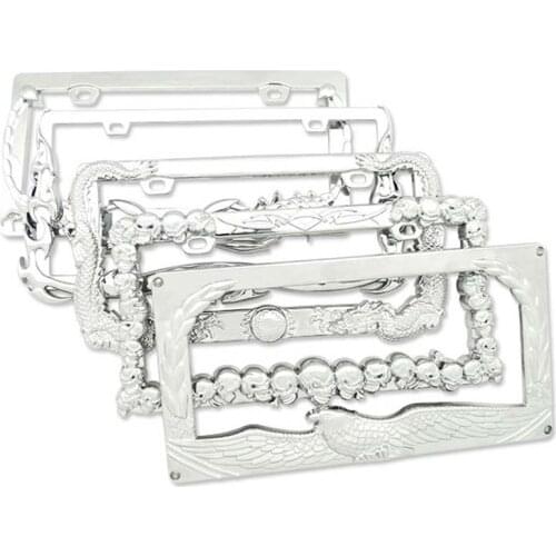 Car License Plate Frame 5 Styles Eagle Skull Flame Scorpion Plastic License Plate Frame Suitable for U.S. Regulations