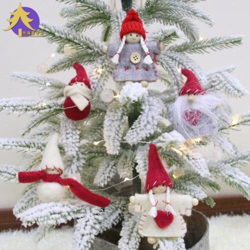 Christmas decorations wool felt doll Santa Claus snowman Christmas tree pendant christmas decorations for tree Christmas dolls