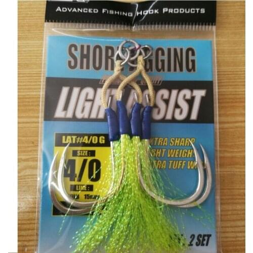 Slow jig ganchos de agua salada jigging ganchos 2 ganchos de acero inoxidable unids/bolsa ganchos de brillo fishing hook