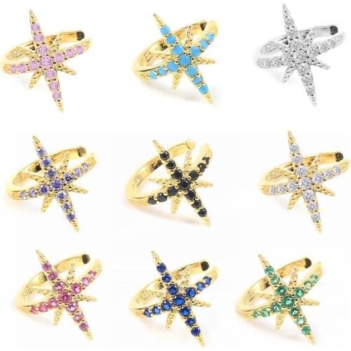 Aide 1pcs 925 Sterling Silver Clip Earring for Women 2021 Trend Star Pendientes Plata 925 Earings Girls Fine Jewelry Brincos CZ