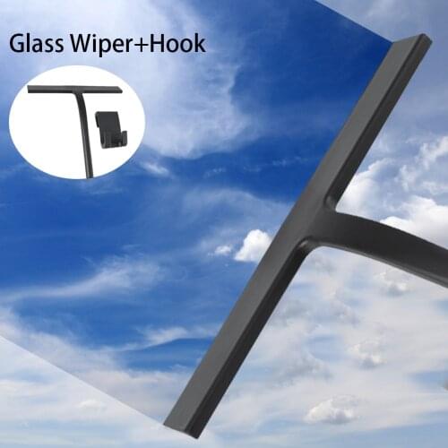 Silicone Glass Wiper with Hook Window Squeegee Cleaning Tool Bathroom Mirror Cleaner Shower Tile Wiper Scraper Accessories