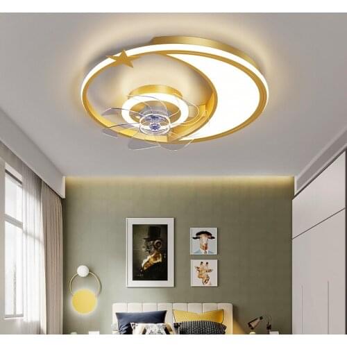 Modern Fashion Ceiling Fan with Led Light and Control Silent Ventilation Smart Fan Living Room Bedroom Fans for Home Childrens