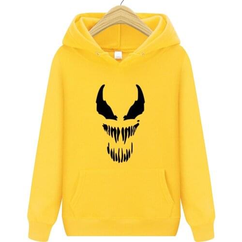 Hoodies Men Venom Hoodie Sweatshirts Anime Sturdy Superhero Cool Black Gray Autumn Winter Tops Plus Velvet Casual Thick Hoody
