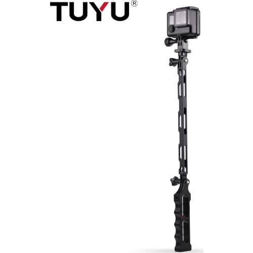 TUYU Motorcycle Bike Aluminium Invisible Selfie Camera Handlebar Clamp Holder Bracket for Insta360 One R X2 GoPro DJI Accessory