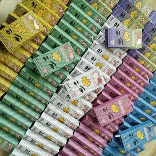 Eyelash Yellow Blue Eye Packing Box Wholesale Lashes Boxes Empty Eyelash Package Boxes Case 8-25mm Lashes Rectangle Box