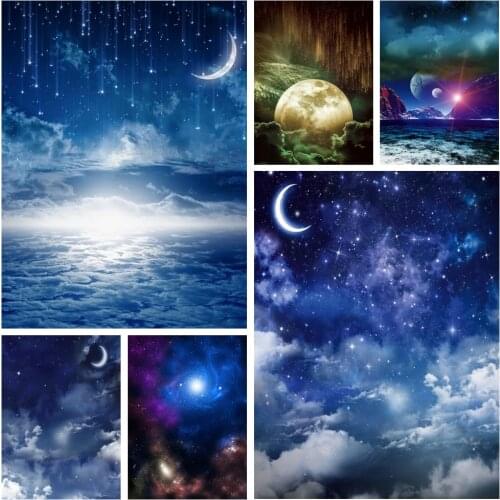 Yeele Moon Starry Sky Cloudy Night Scenery Baby Portrait Photo Backdrops Customized Photographic Backgrounds For Photo Studio