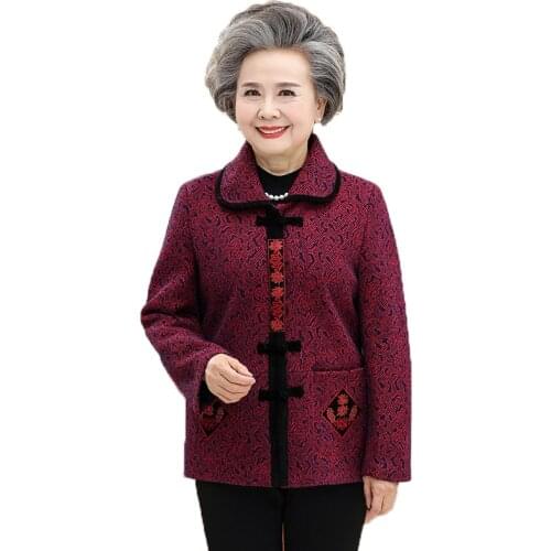 Middle-aged and Elderly Women Coat 2020 New Embroidery Spring Jacket Womens Plus Size 5XL Coats Grandmas Elegant Outerwear