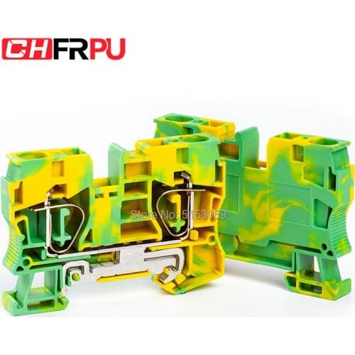 1Pcs ST10-PE Din Rail Ground Spring Terminal Block Return Pull Type Spring Earthed Terminal Connectors