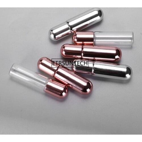 100pcs 3ml 5ml Glass Roll On Bottle Mini Essential Oil Bottle Refillable Tiny Perfume Glass Vials with Metal Ball F2993