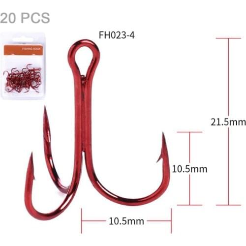 20Pcs 4# 6# 8# 10# Fishing Hook High Carbon Steel Treble Overturned Hooks Round Bend Fishhook Fish Tackle Accessories New