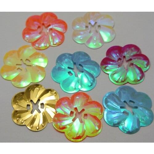 250 Mixed Color Flower loose sequins Paillettes 27mm sewing Wedding craft