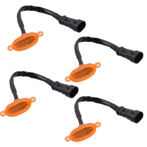 4pcs/Set Orange LED Front Bumper Grille Daytime Running Lights Fit for Ford F-250 F-350 F-450 2015 2016 2017 Car Accessories