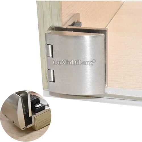 HOT 4PCS Glass Cabinet Door Hinges Wine Cabinet Door Hinges Brushed Finished Glass Clamps Clips for Cabinet Cupboard 5~8mm Glass