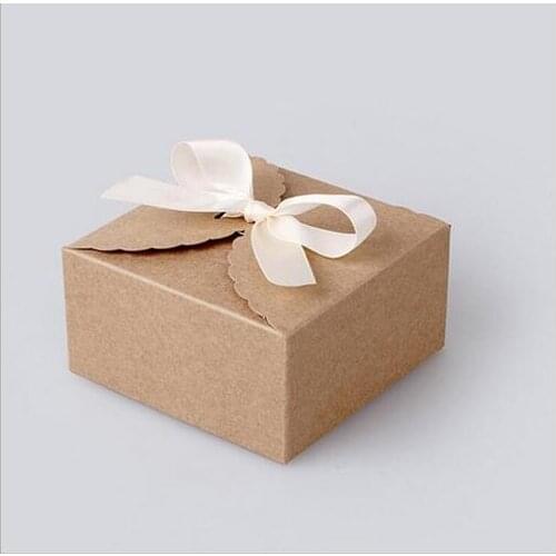 50pcs Kraft Paper Cake Box ,Gift Bakery Cookie Favor Cupcake Chocolate Packaging Box Christmas Wedding