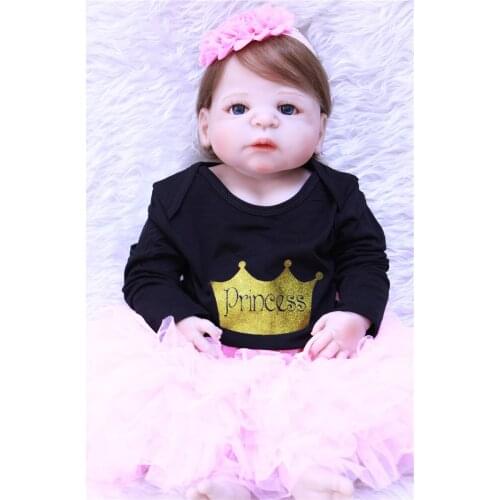 Bebe Silicone reborn baby doll toys lifelike 22inch girl body newborn babies toddler princess dolls child birthday gift boneca
