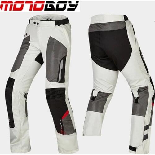Free shipping 1pcs Summer New Mens Mesh Breathable Motocross Pants Biker Reflective Armor Motorcycle Pants With 4pcs Pads