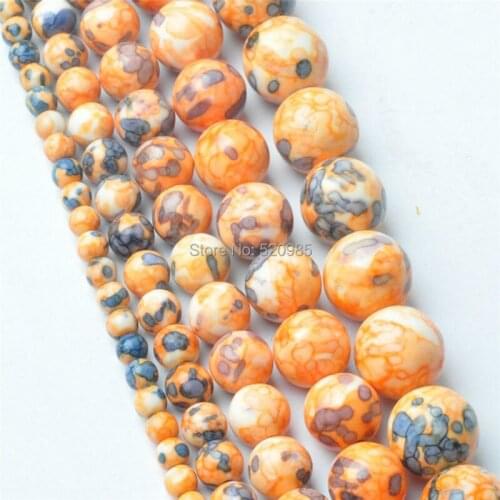 Free Shipping Natural Yellow Dots Rainbow Stones Round Spacer Loose Beads For Necklace Bracelet Charms Jewelry RBSB01