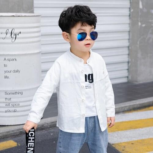 Boys Blouse Solid Color Boys Shirts Casual Style Blouses Childrens For Boys Spring Autumn Clothes For Boys