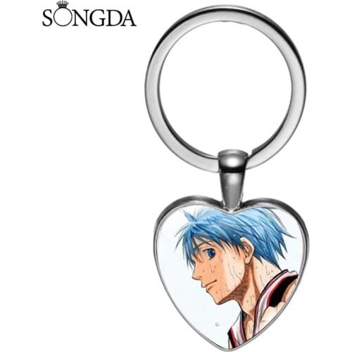 Anime Kuroko No Basuke Keychains Cartoon Figure Kuroko Campus Basketball Heart Pendant Keyring Bag Accessories Gift Boyfriend