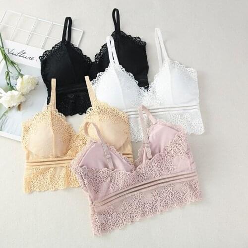 Sexy Women Lace Bralette Wireless Bras For Women Lingerie Summer Crop Top Push Up Bra Female Underwear Girls Backless Lingerie