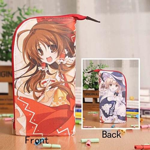 Anime TouHou Project Reimu&Marisa Waterproof PU Stationery Pouch/Brush Pot/Pen Holder/Pencil Case Bag/Office School Supplies