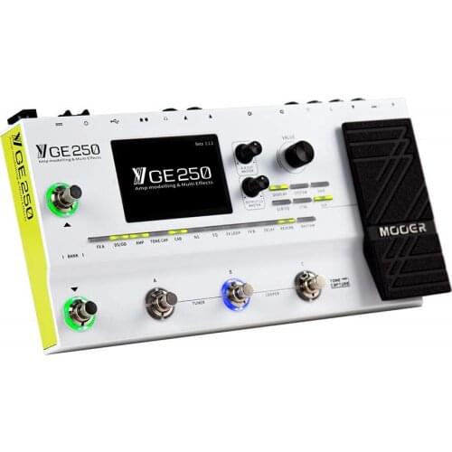 MOOER GE250 Digital AMP Modelling Guitar Multi-Effects Pedal 70 AMP Models 180 Effect Types 70 Seconds Looper with PRE/POST mode